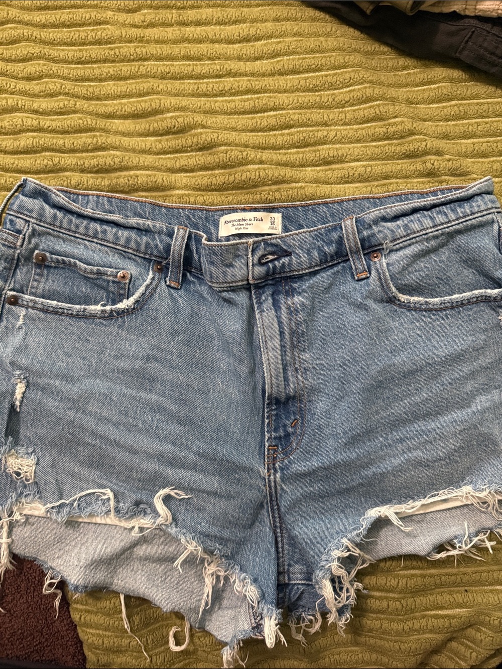 Abercrombie & Fitch Light Blue Distressed Denim Cutoff Shorts